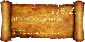 Örmény Ladiszla névjegykártya